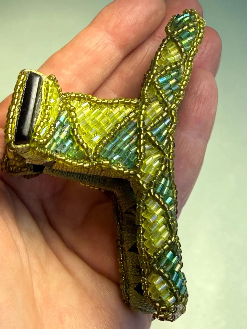 Handmade beaded green